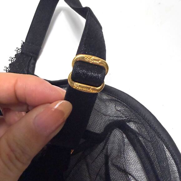 AGENT PROVOCATEUR NWT Cruz Mesh Plunge Underwired Bra in Black Size 34E - Picture 9 of 12